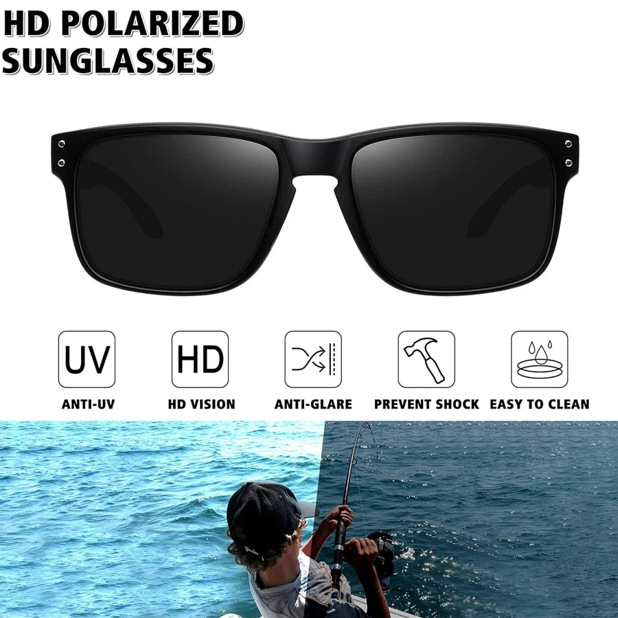 2Pack Sunglasses Men Women Polarized Sun glasses Trendy Retro Mirror Lens Outdoor Sports Fishing Hiking Driving