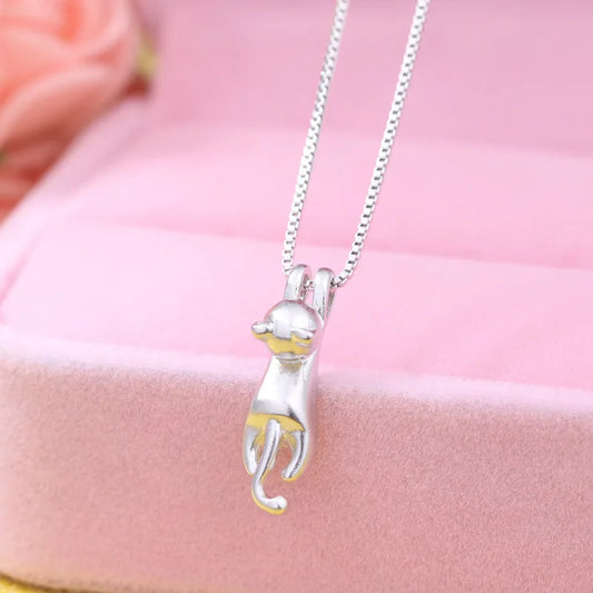 925 Sterling Silver Cat Pendants Women's Neck Chain Necklace Luxury Quality Jewelry Gift Female Accesories  Items