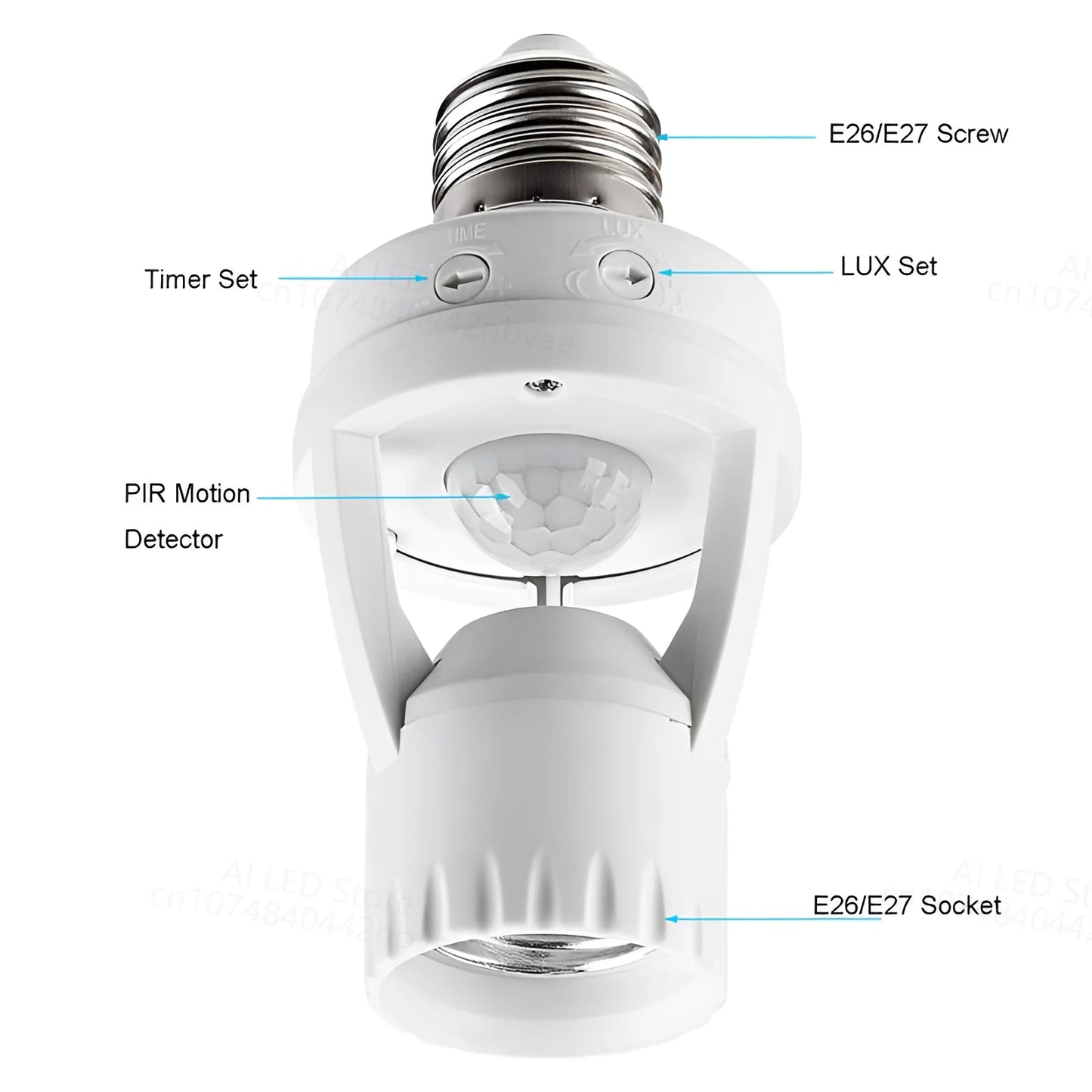 220V 110V Smart PIR Induction Infrared Motion Sensor E27 E14 LED lamp Base Holder With light Control Switch Bulb Socket Adapter